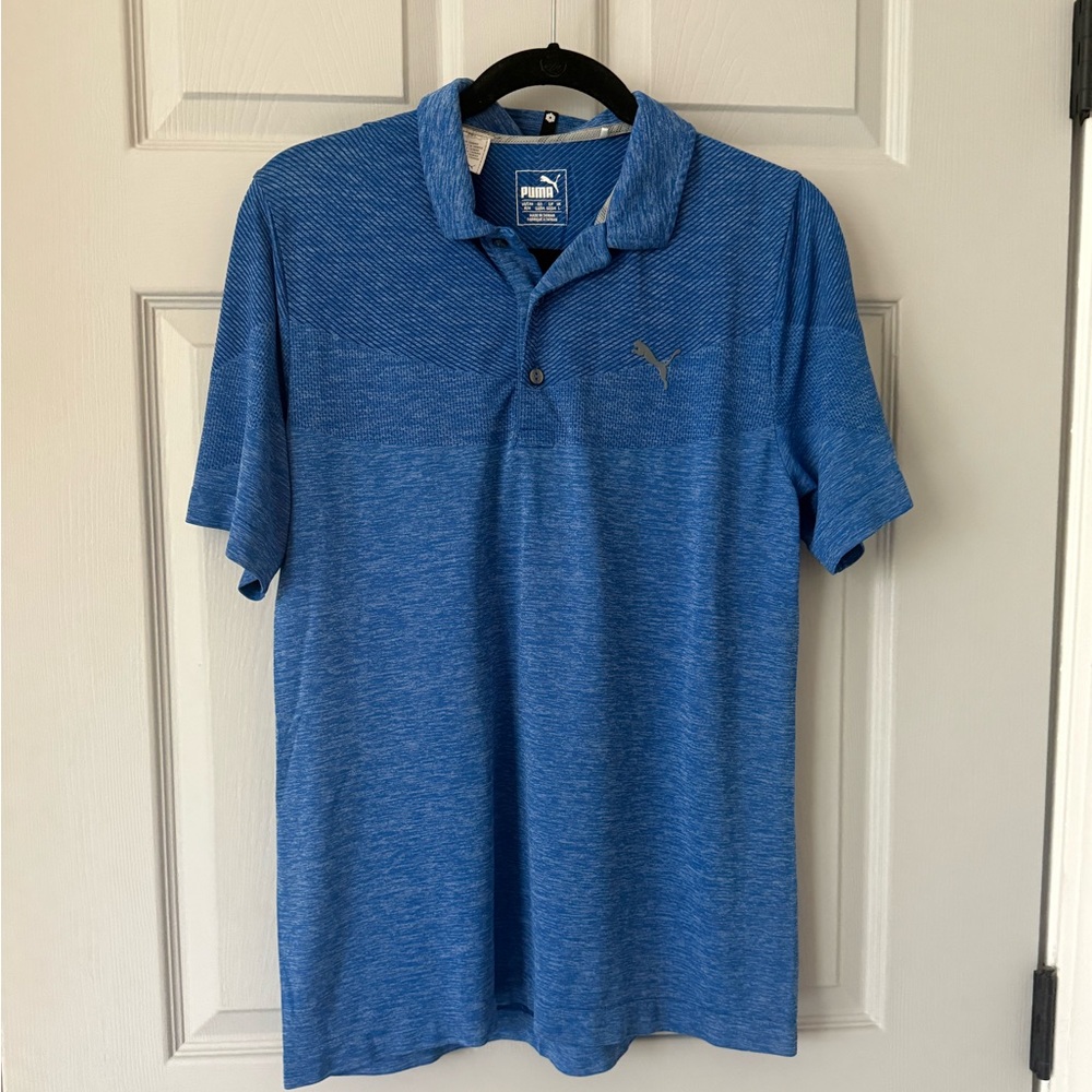 Puma Men’s Golf Polo Shirt Blue Heathered Size L